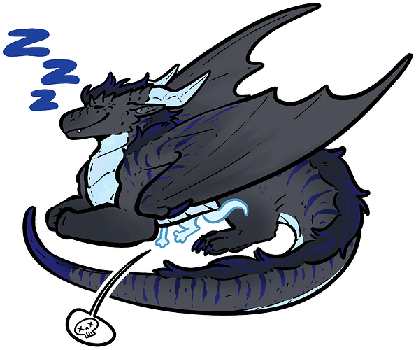 Crystal dragon laying ontop of a small YCH