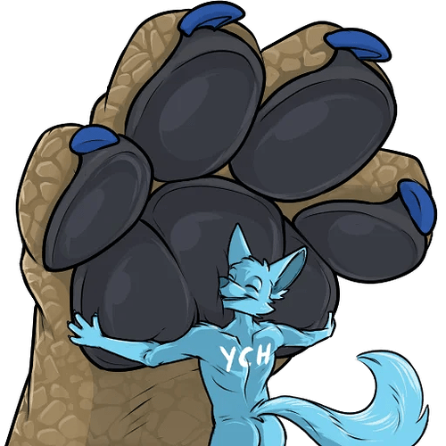 Having a smol fren hugging your big squishy and soft paw