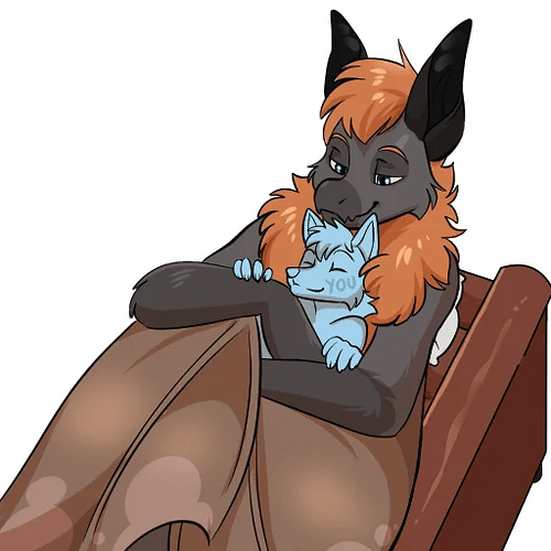 Hugging a smol fren gently on floofy body
