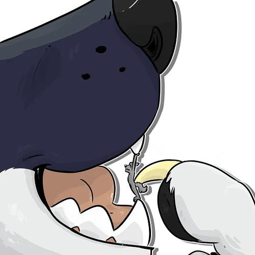 The situation when a fren talks about how it might be inside one's maw, with teasy elements c: