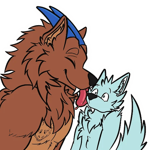 Licking a little fren and show them you like them